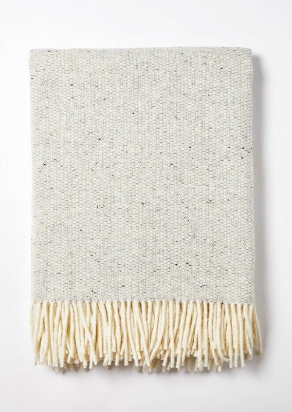 Irish Wool Throw Blanket | Picnic Blanket (Silver Grey)