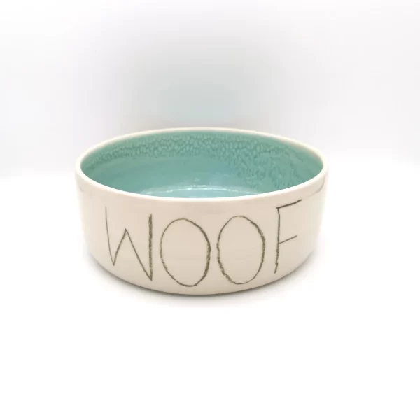 Ceramic Dog Bowl - Aqua colour