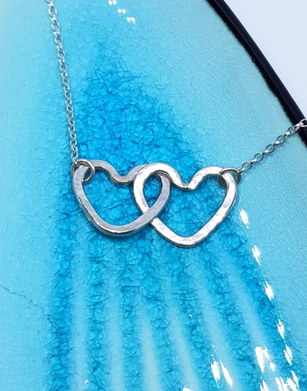 Silver Linked Heart Necklace - Image 2