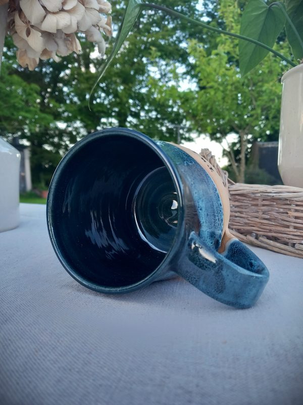 Irish blue ceramic mug - "Tuile agus Trá" - Image 5