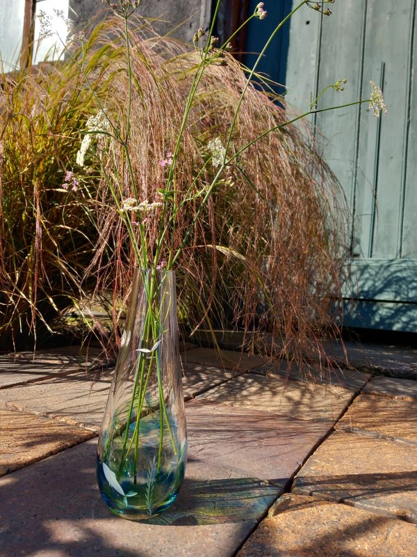 Irish Handmade Glass Flower Bud Vase (Seagrass Design) - Image 2