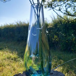 Irish Handmade Glass Flower Bud Vase (Seagrass Design)